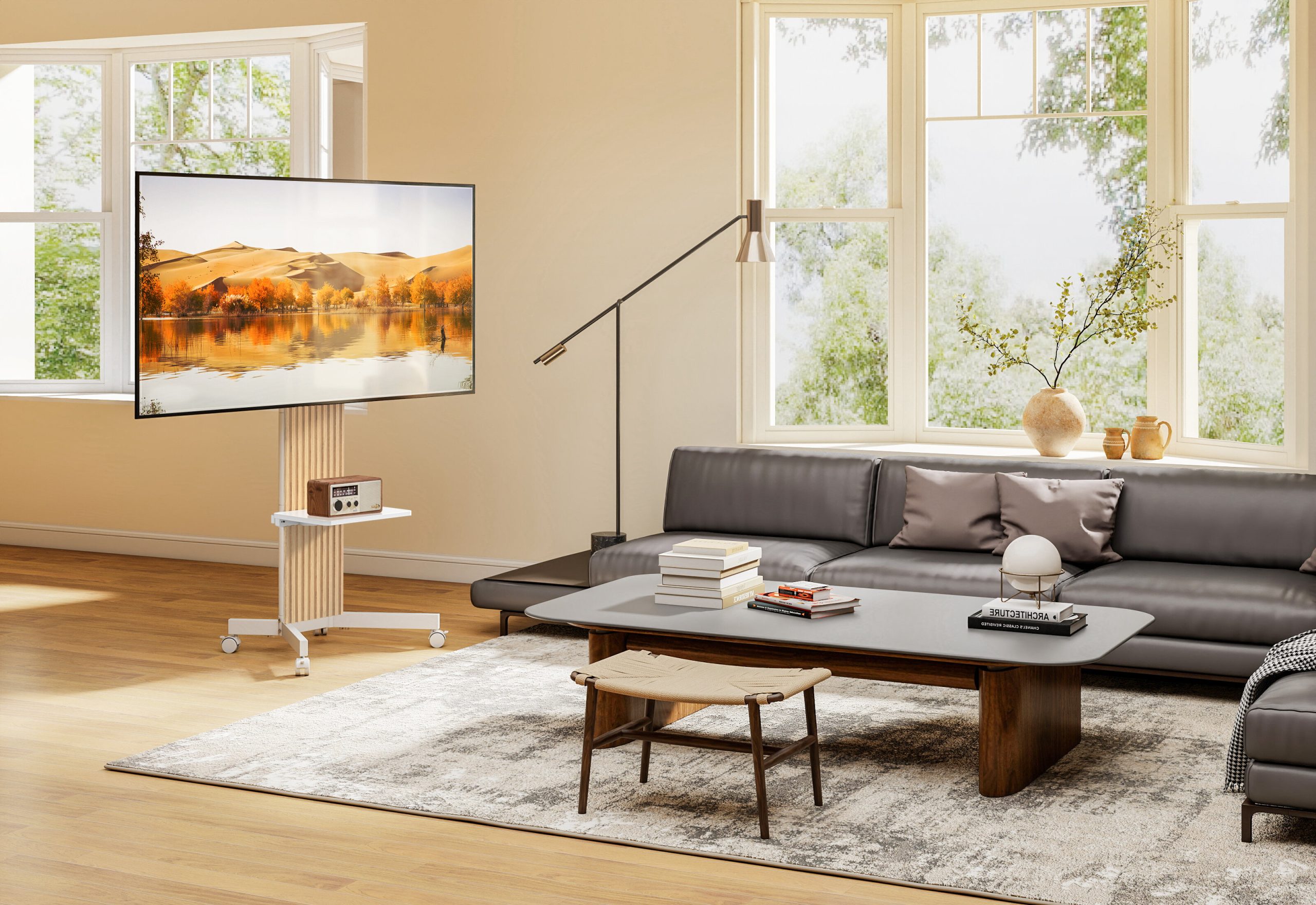 Redefine Modern Living with Our Mobile TV Cart — A Perfect Blend of Flexibility, Function and Style