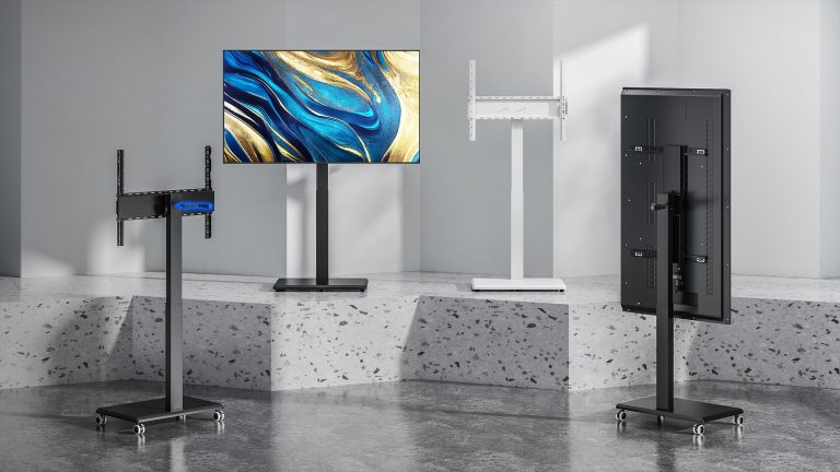 Elevate Your Viewing: Ultimate Crank-Lift TV Cart with Swivel & Portrait to landscape – Tailored for Versatile Living